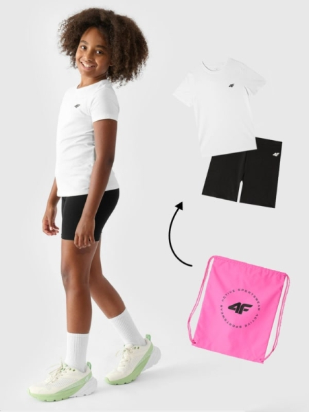 Conjunto F019 (Camiseta + Pantalones cortos + Bolsa) para Chica - Multicolor - 4FJWAW24TAPSF019
