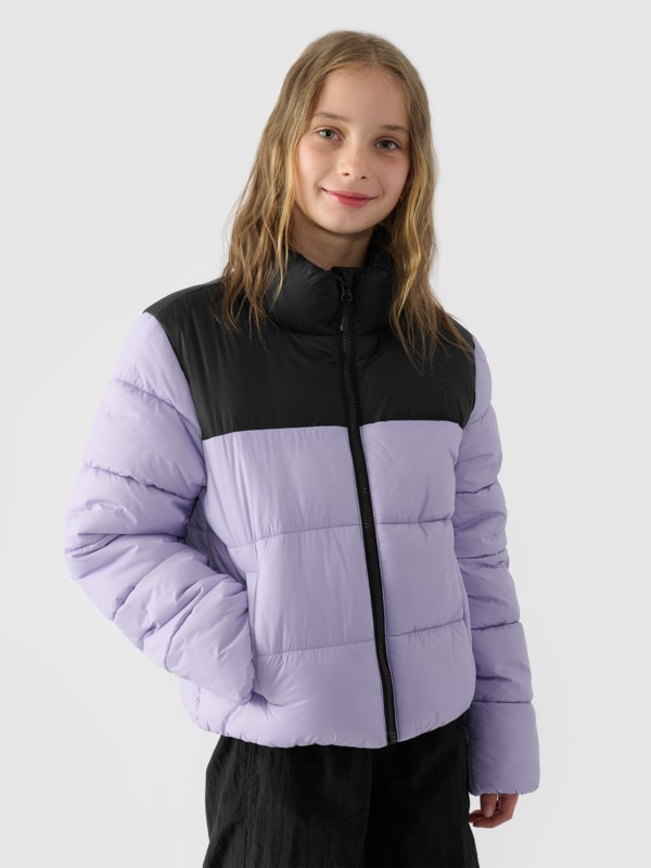 Abrigo con Relleno de Plumas Sintéticos para Chica - Púrpura/Violeta - 4FJWAW24TDJAF452