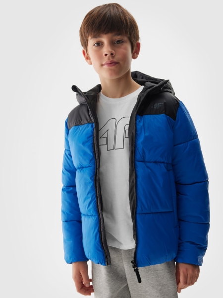 Chaqueta de plumón con relleno sintético para niño - azul cobalto 4FJWAW24TDJAM462 - 4FJWAW24TDJAM462-36S