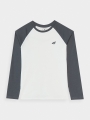 Camiseta de Manga Larga Lisa para Chico - Blanco - 4FJWAW24TLONM293    