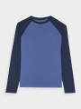 Camiseta de Manga Larga Lisa para Chico - Azul Marino - 4FJWAW24TLONM293   