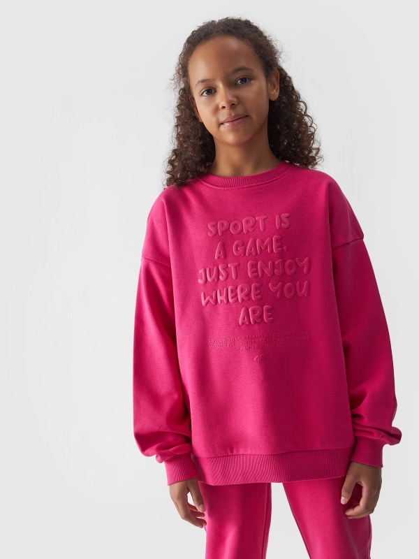 Sudadera de niña sin capucha - rosa 4FJWAW24TSWSF1214 rosa - 4FJWAW24TSWSF1214-55S