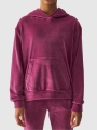 Sudadera de niña de terciopelo con capucha - rosa 4FJWAW24TSWSF1216 rosa - 4FJWAW24TSWSF1216-53S