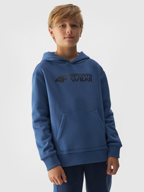 Sudadera con capucha para niño - denim 4FJWAW24TSWSM1223 azul marino - 4FJWAW24TSWSM1223-32S