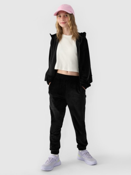 Pantalones Chándal De Terciopelo Para Niña - Negro - 4FJWAW24TTROF753
