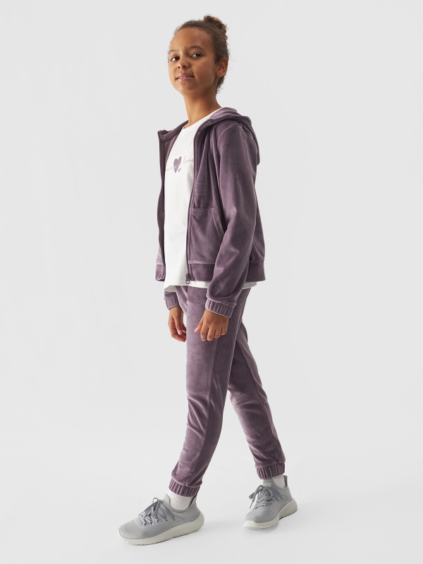 Pantalones de chándal de terciopelo para niña - violeta 4FJWAW24TTROF753 - 4FJWAW24TTROF753-51S