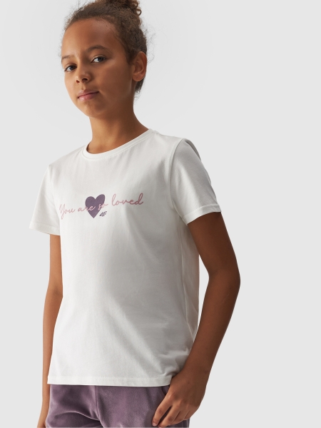 Camiseta niña con estampado - blanco 4FJWAW24TTSHF1545 Blanco - 4FJWAW24TTSHF1545-11S