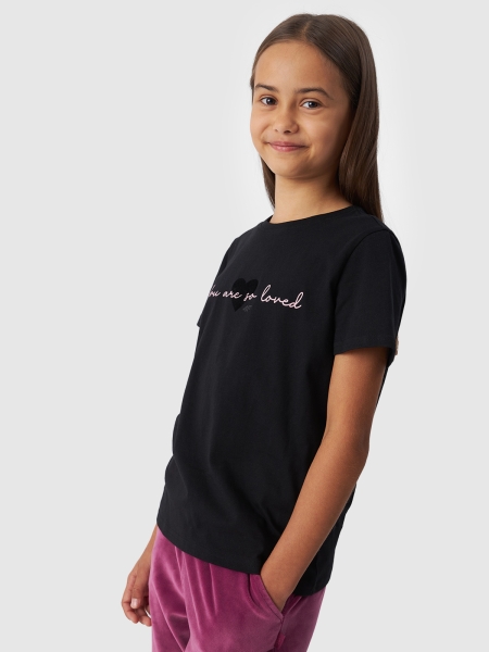 Camiseta niña con estampado - negro 4FJWAW24TTSHF1545 negro - 4FJWAW24TTSHF1545-20S