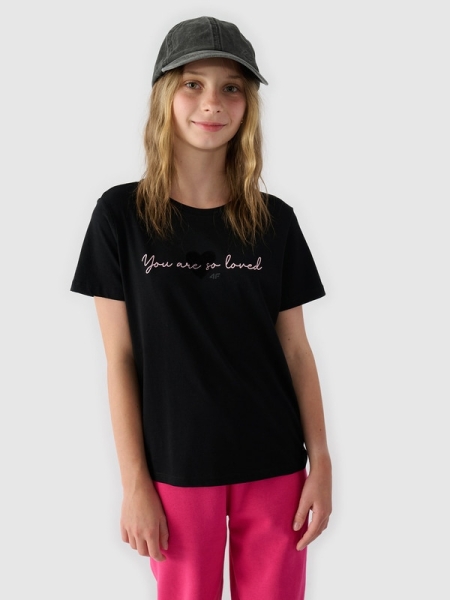 Camiseta niña con estampado - negro 4FJWAW24TTSHF1545 negro - 4FJWAW24TTSHF1545-20S
