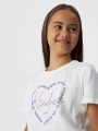 Camiseta niña con estampado - blanco roto 4FJWAW24TTSHF1547 Blanco - 4FJWAW24TTSHF1547-11S