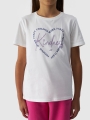 Camiseta niña con estampado - blanco roto 4FJWAW24TTSHF1547 Blanco - 4FJWAW24TTSHF1547-11S