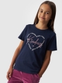 Camiseta niña con estampado - azul marino 4FJWAW24TTSHF1547 azul marino - 4FJWAW24TTSHF1547-31S