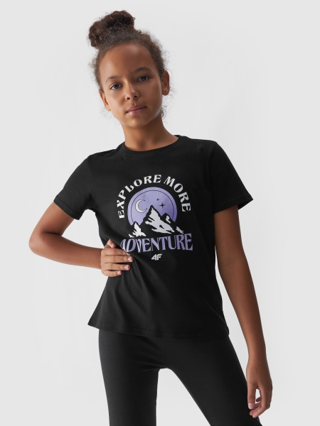 Camiseta niña con estampado - negro 4FJWAW24TTSHF1548 negro - 4FJWAW24TTSHF1548-20S