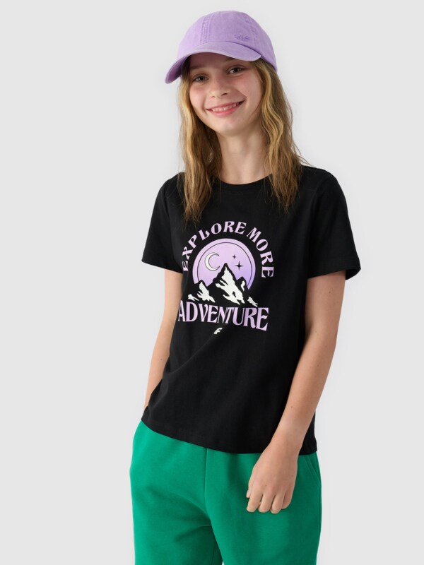 Camiseta niña con estampado - negro 4FJWAW24TTSHF1548 negro - 4FJWAW24TTSHF1548-20S