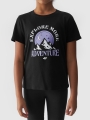 Camiseta niña con estampado - negro 4FJWAW24TTSHF1548 negro - 4FJWAW24TTSHF1548-20S