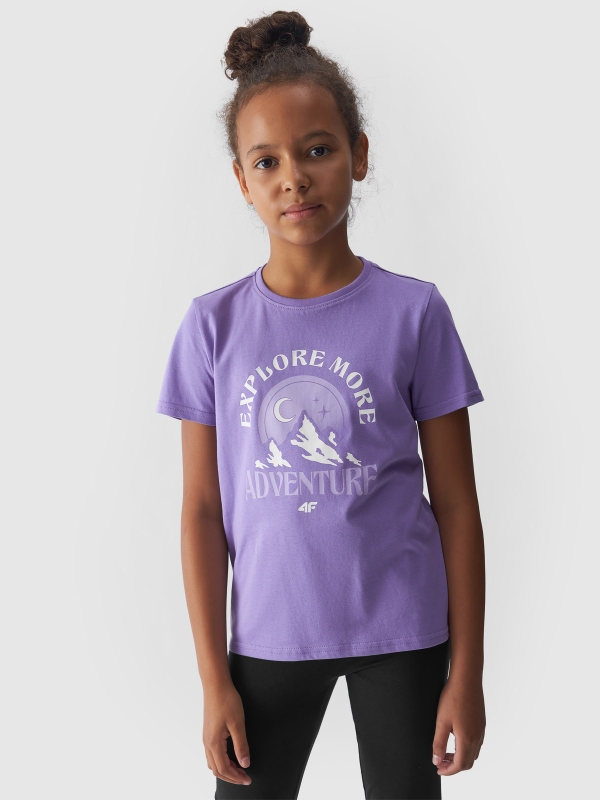 Camiseta niña con estampado - violeta 4FJWAW24TTSHF1548 - 4FJWAW24TTSHF1548-51S