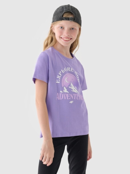 Camiseta niña con estampado - violeta 4FJWAW24TTSHF1548 - 4FJWAW24TTSHF1548-51S