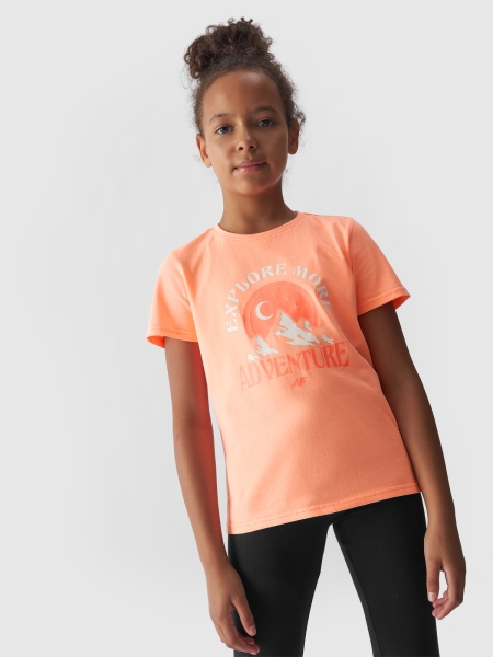 Camiseta niña con estampado - salmón 4FJWAW24TTSHF1548 naranja - 4FJWAW24TTSHF1548-64N