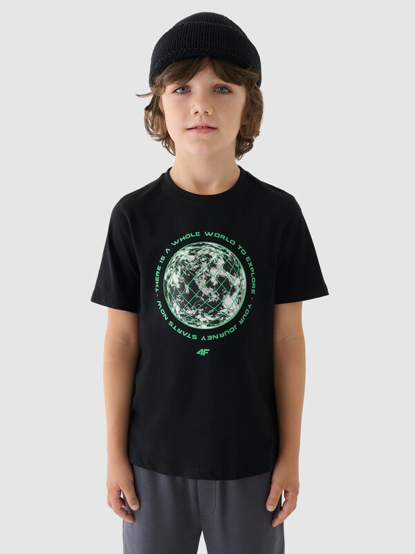 T-shirt para Rapaz - Negro - 4FJWAW24TTSHM1555        