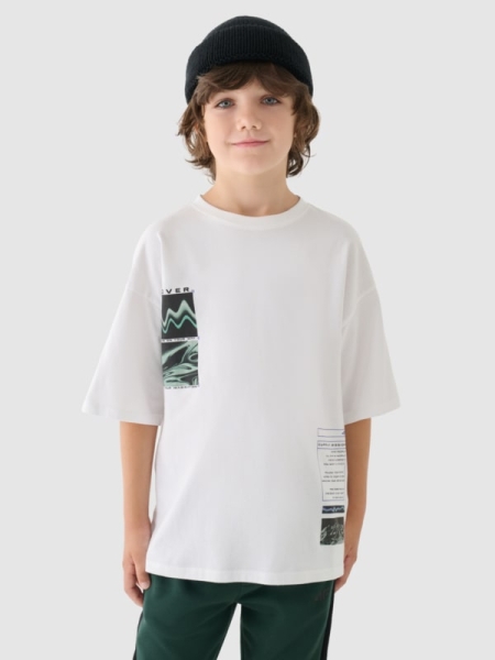 T-shirt para Rapaz - Blanco - 4FJWAW24TTSHM1557         