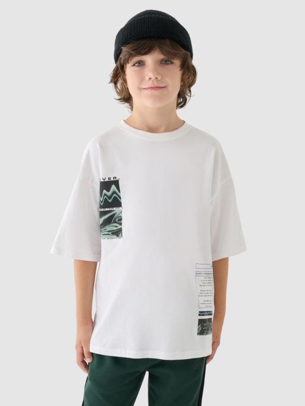 T-shirt para Rapaz - Blanco - 4FJWAW24TTSHM1557         