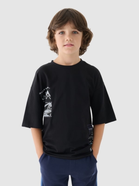 T-shirt para Rapaz - Negro - 4FJWAW24TTSHM1557         