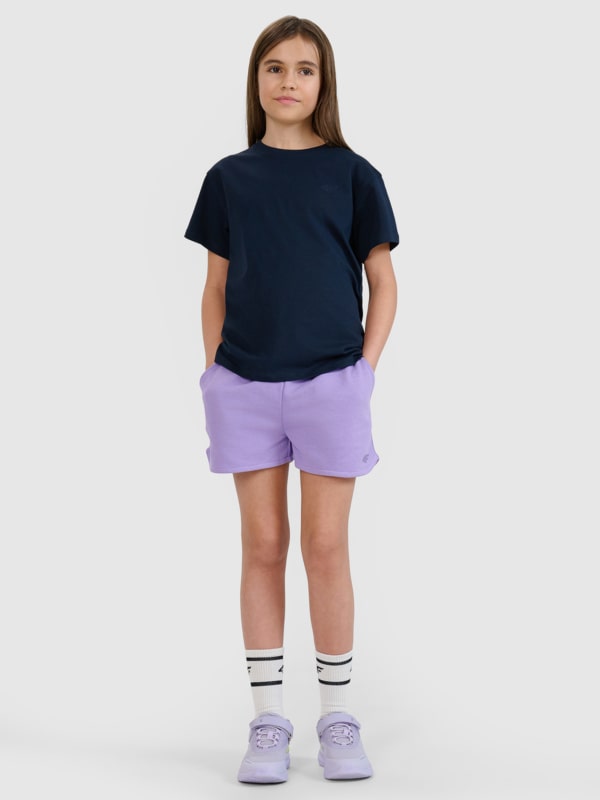 Camiseta lisa de niña - azul marino 4FJWMM00TTSHF2332 azul marino