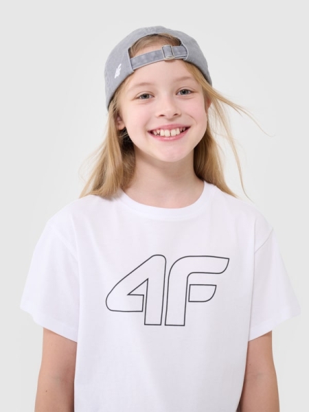 Camiseta oversize con estampado para niña - blanco 4FJWMM00TTSHF2333 Blanco