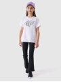 Camiseta oversize con estampado para niña - blanco 4FJWMM00TTSHF2333 Blanco