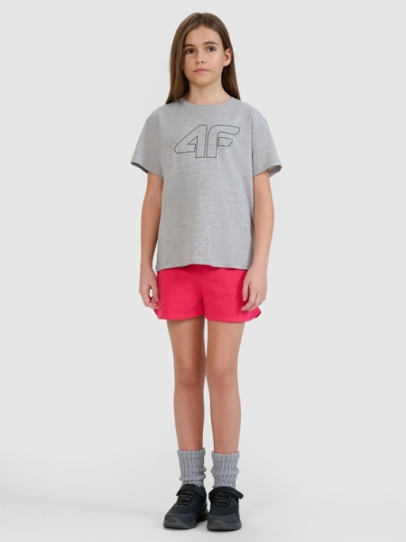 Camiseta oversize con estampado para niña - gris 4FJWMM00TTSHF2333 gris