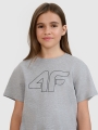 Camiseta oversize con estampado para niña - gris 4FJWMM00TTSHF2333 gris