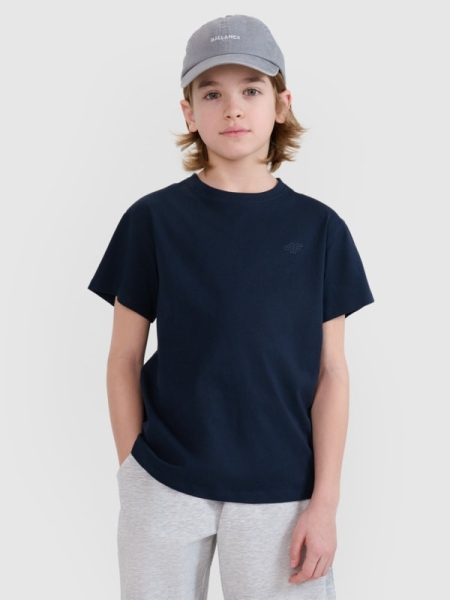 Camiseta lisa de chico - azul marino 4FJWMM00TTSHM2330 azul marino