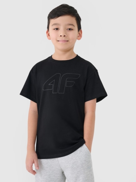Camiseta estampada de chico - Negra 4FJWMM00TTSHM2331 negro
