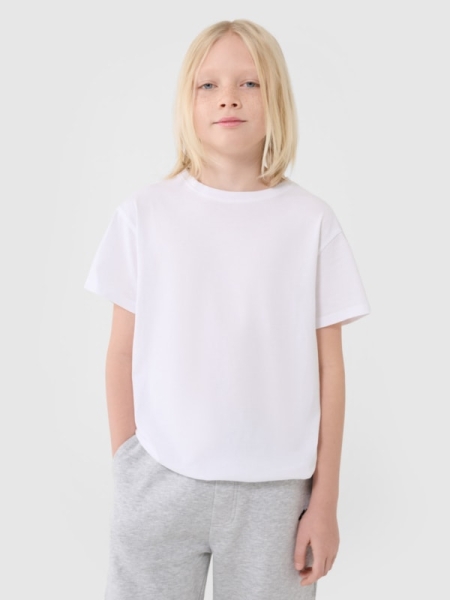 Camiseta oversize lisa de chico - blanca 4FJWMM00TTSHM2362 Blanco