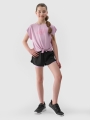 Pantalón corto de entrenamiento 2 en 1 de secado rápido para niña - negro 4FJWSS25TFSHF0844 negro