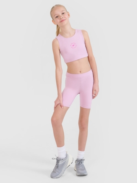 Bermudas Ajustados para Niña - Rosa - 4FJWSS25TFSTF041  