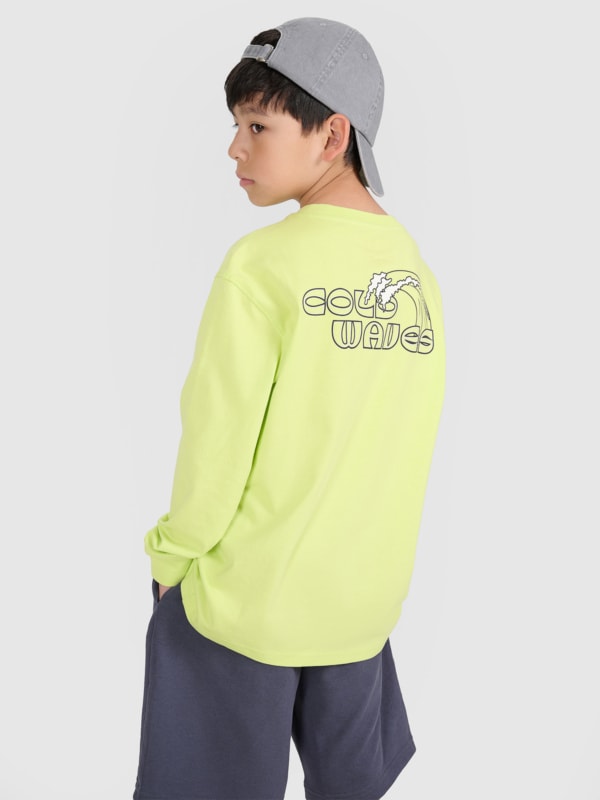 Camiseta de Manga Larga Lisa para Chico - Verde - 4FJWSS25TLONM435       