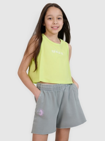 Top oversize de niña con estampado - verde 4FJWSS25TSLEF112 Verde