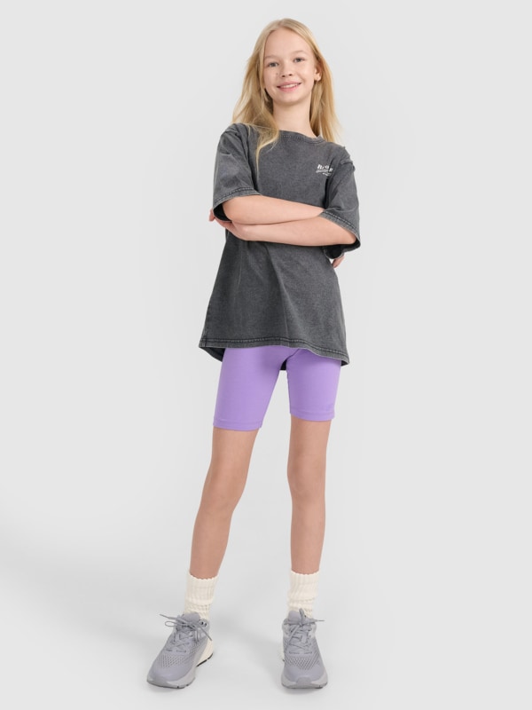 Bermudas Ajustados para Niña - Violeta - 4FJWSS25TSTIF014 