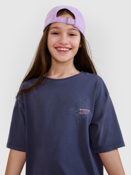 Camiseta oversize niña con estampado - gris 4FJWSS25TTSHF1853 gris