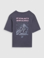 Camiseta oversize niña con estampado - gris 4FJWSS25TTSHF1853 gris