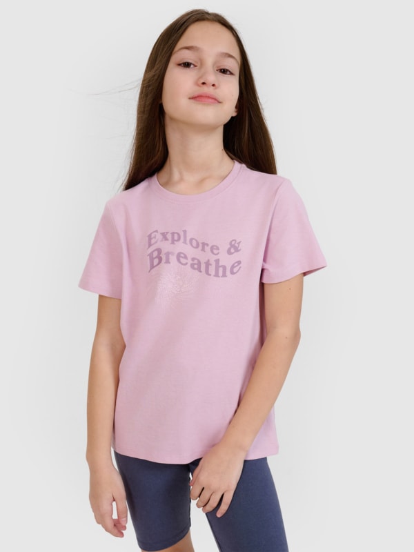 Camiseta niña regular con estampado - violeta 4FJWSS25TTSHF1854 violeta