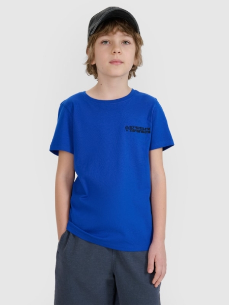 Camiseta regular de chico con estampado - azul 4FJWSS25TTSHM1881 azul