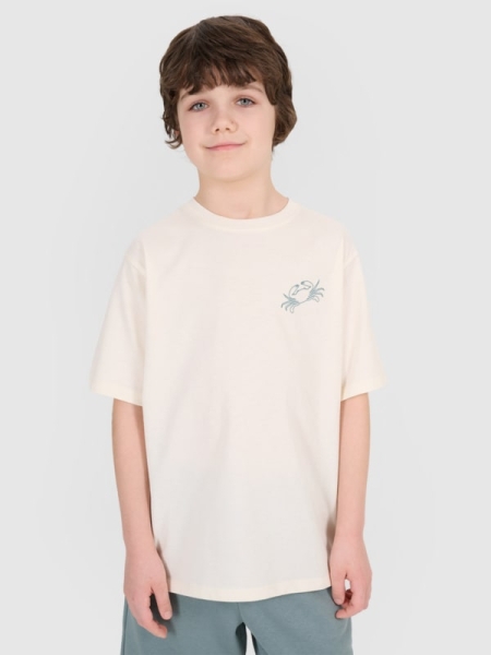 Camiseta oversize de chico con estampado - blanco 4FJWSS25TTSHM1914 Blanco