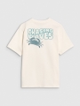 Camiseta oversize de chico con estampado - blanco 4FJWSS25TTSHM1914 Blanco