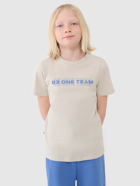 Camiseta de chico con estampado - beige 4FJWSS25TTSHM2186 Beige