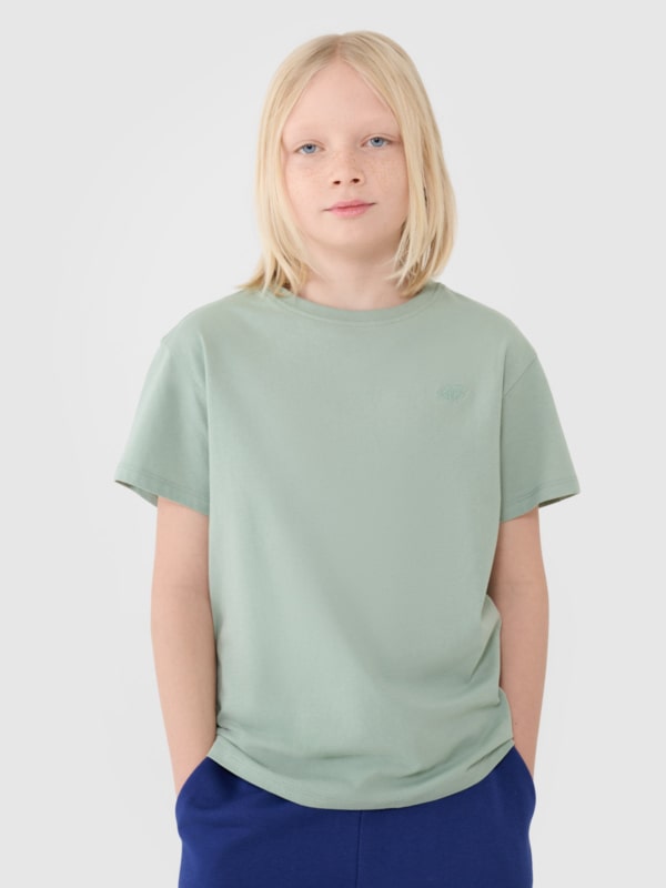 Camiseta oversize lisa de chico - verde 4FJWSS25TTSHM2324 Verde