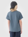Camiseta oversize lisa de niño - turquesa 4FJWSS25TTSHM2324 turquesa