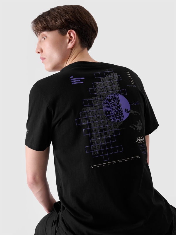 Camiseta regular de hombre con estampado - negro 4FRSS24TTSHM2076 negro