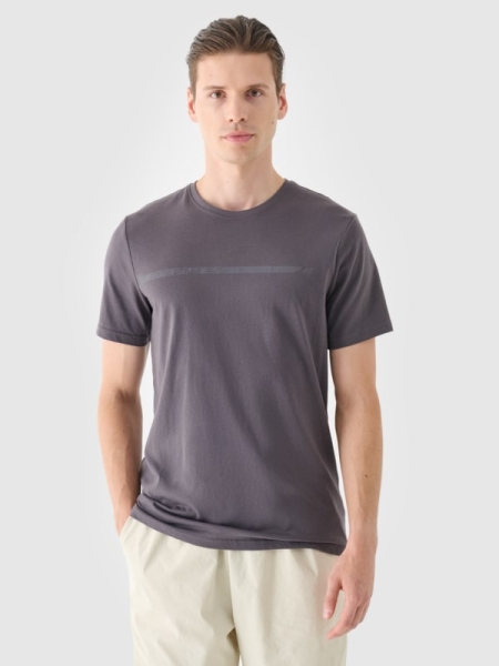 Camiseta hombre regular con estampado - gris 4FRSS24TTSHM2077 gris